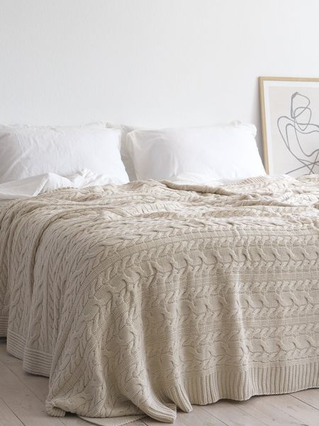 Покривало 170x240 LA MODNO Genova Vanilla Cream (50% бавовна, 50% акрил) кремове 200237 фото