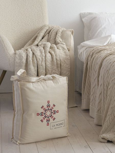 Покривало 170x240 LA MODNO Genova Vanilla Cream (50% бавовна, 50% акрил) кремове 200237 фото
