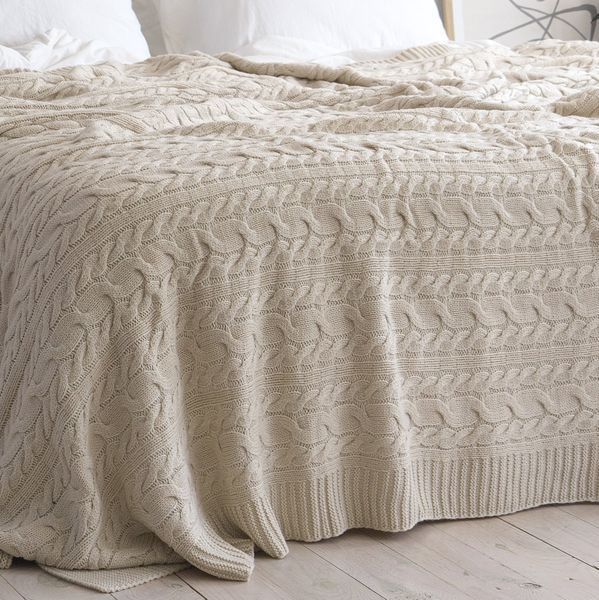Покривало 170x240 LA MODNO Genova Vanilla Cream (50% бавовна, 50% акрил) кремове 200237 фото