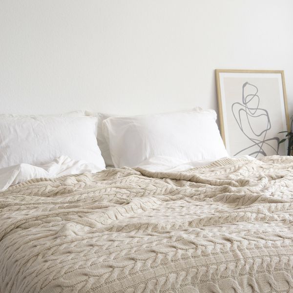 Покривало 170x240 LA MODNO Genova Vanilla Cream (50% бавовна, 50% акрил) кремове 200237 фото