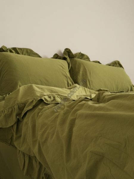 Комплект постільної білизни 160x220 LIMASSO OLIVE EXCLUSIVE оливковий 800464 фото