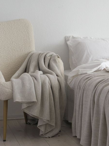 Покривало 220x240 LA MODNO Corn Natural Linen (50% бавовна, 50% акрил) бежеве 200231 фото