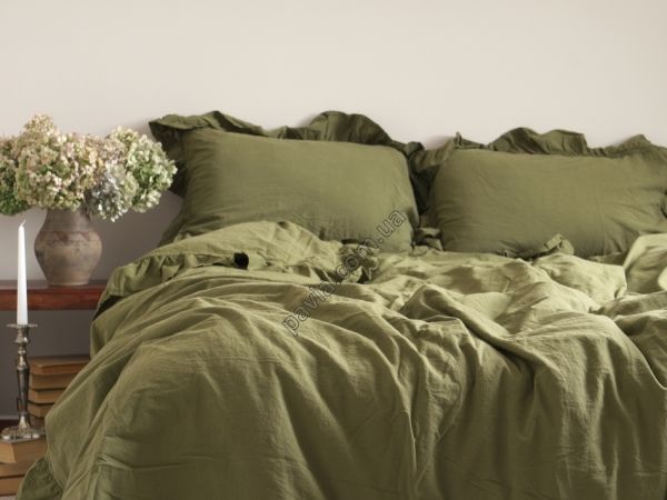 Комплект постільної білизни 160x220 LIMASSO CAPULET OLIVE EXCLUSIVE оливковий 800526 фото