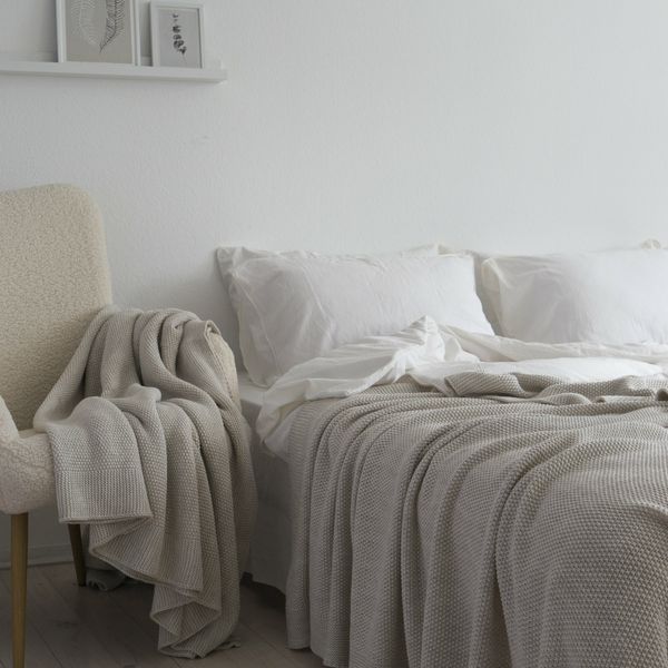 Покривало 220x240 LA MODNO Corn Natural Linen (50% бавовна, 50% акрил) бежеве 200231 фото