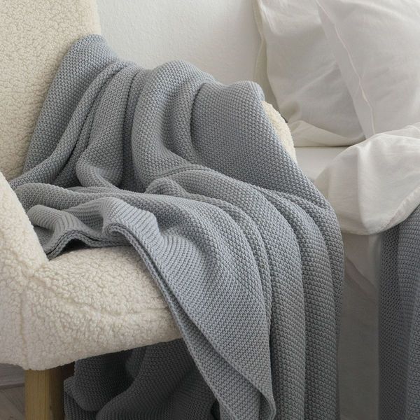 Покривало 170x240 LA MODNO Corn Sky Gray (50% бавовна, 50% акрил) сіро-небесне 200242 фото