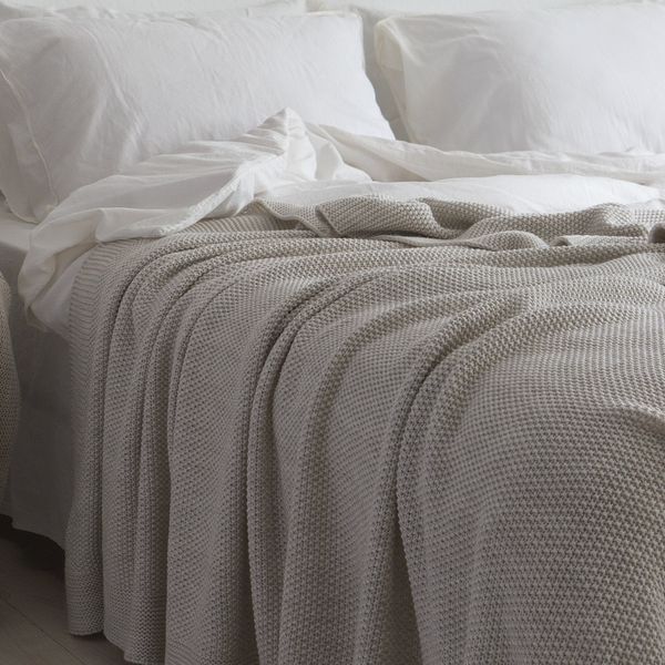 Покривало 170x240 LA MODNO Corn Natural Linen (50% бавовна, 50% акрил) бежеве 200243 фото