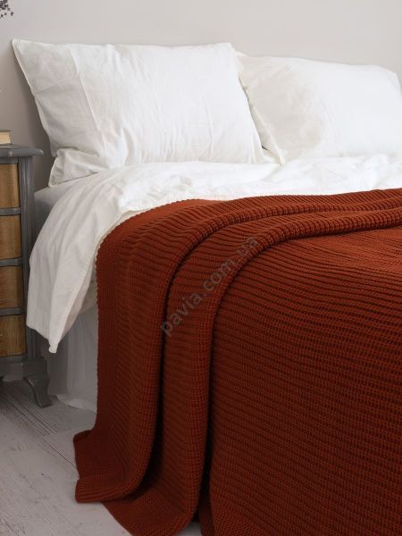 Покривало 220x240 BETIRES BRISTOL KIREMIT (50% бавовна, 50% акрил) теракотове 700512 фото