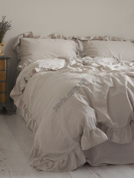 Комплект постільної білизни СІМЕЙНИЙ LIMASSO NATURAL CREAM EXCLUSIVE кремовий 800518 фото