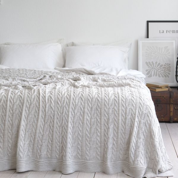 Покривало 220x240 LA MODNO Genova Natural Linen (50% бавовна, 50% акрил) бежеве 200227 фото