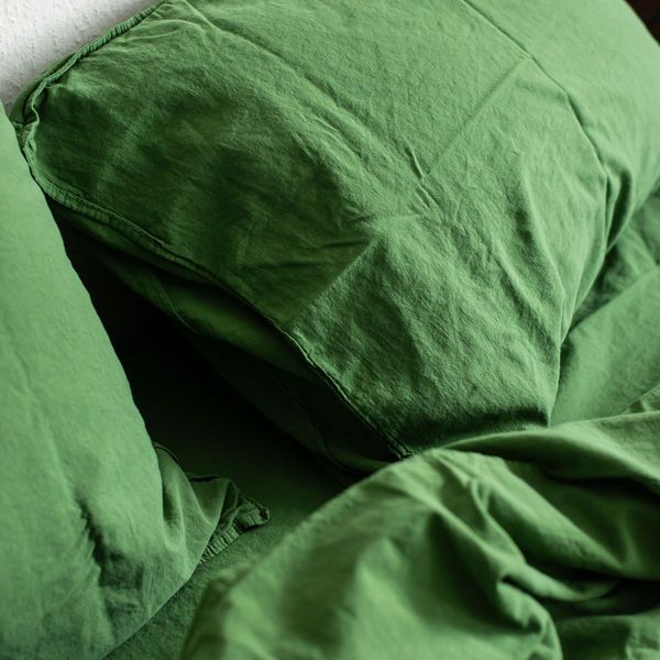 Комплект постільної білизни 160x220 LA MODNO STONEWASHED GRASS GREEN зелений 200309 фото