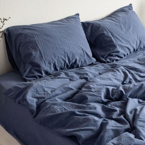 Комплект постільної білизни 160x220 LA MODNO STONEWASHED DARK BLUEBERRY синій 200311 фото
