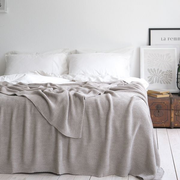 Покривало 220x240 LA MODNO Corn Beige (50% бавовна, 50% акрил) бежеве 200253 фото