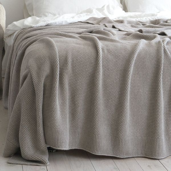 Покривало 220x240 LA MODNO Corn Beige (50% бавовна, 50% акрил) бежеве 200253 фото