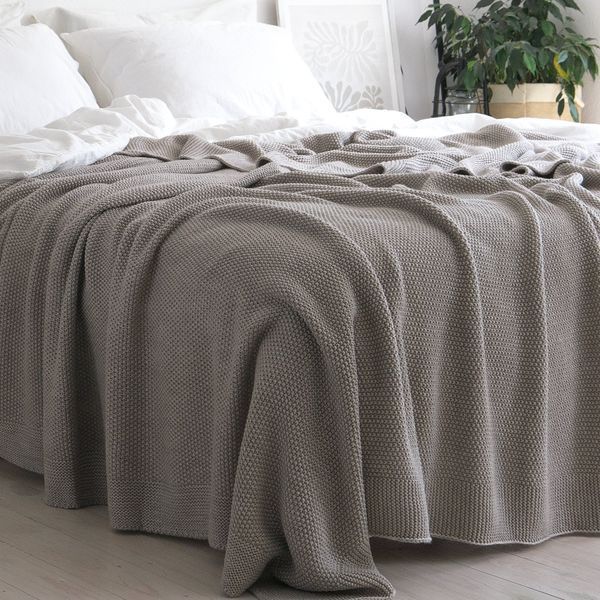 Покривало 220x240 LA MODNO Corn Beige (50% бавовна, 50% акрил) бежеве 200253 фото