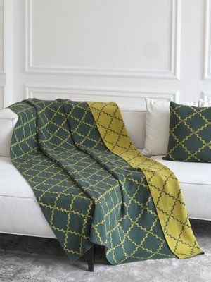 Покривало 150x200 LA MODNO DIAMOND Green-Yellow (100% бавовна) зелене 200175 фото