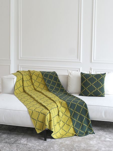 Покривало 150x200 LA MODNO DIAMOND Green-Yellow (100% бавовна) зелене 200175 фото