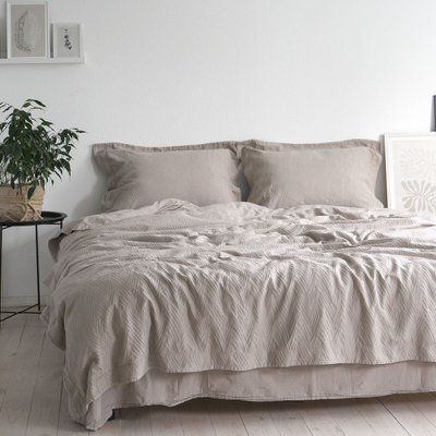 Постільна білизна жакардова 200x220 LA MODNO JACQUARD STONEWASHED Simply Taupe бежева 200433 фото