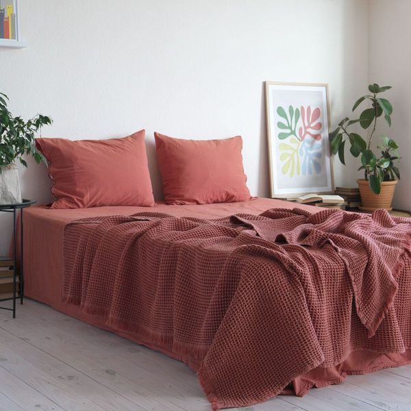 Покривало 220х240 LA MODNO PIKE STONEWASHED Terra Cotta 200387 фото