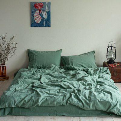 Комплект постільної білизни 200x220 LA MODNO STONEWASHED SAGE GREEN зелений 200316 фото