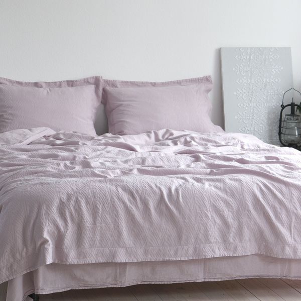 Постільна білизна жакардова 200x220 LA MODNO JACQUARD STONEWASHED Lilac Marble лілова 200434 фото