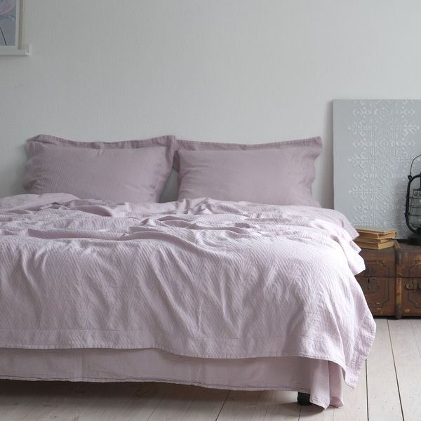 Постільна білизна жакардова 200x220 LA MODNO JACQUARD STONEWASHED Lilac Marble лілова 200434 фото