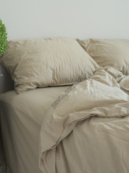 Комплект постільної білизни СІМЕЙНИЙ LIMASSO OXFORD TAN STANDART бежевий 800422 фото