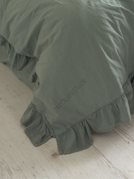 Комплект постільної білизни 200x220 LIMASSO NATURAL GREEN EXCLUSIVE зелено сірий 800509 фото