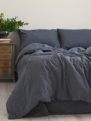 Комплект постільної білизни 200x220 LIMASSO NATURAL GREY STANDART сірий 800413 фото