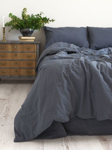 Комплект постільної білизни 200x220 LIMASSO NATURAL GREY STANDART сірий 800413 фото