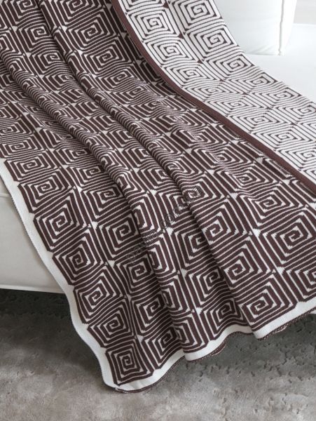 Покривало 150x200 LA MODNO MONOGRAM Brown-Ecru (100% бавовна) коричневе 200186 фото