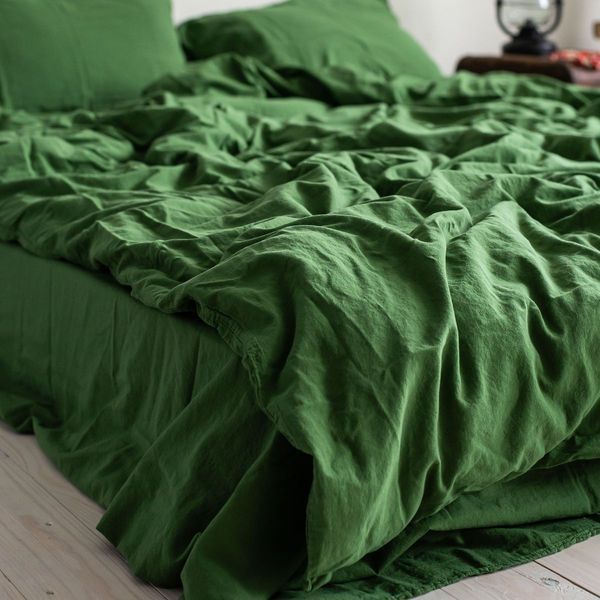 Комплект постільної білизни СІМЕЙНИЙ LA MODNO STONEWASHED GRASS GREEN зелений 200319 фото