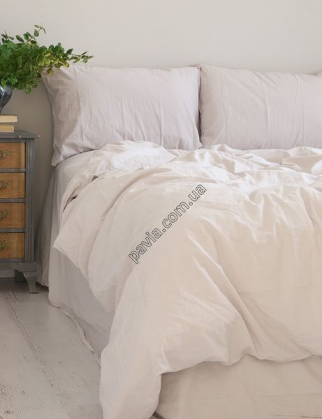 Комплект постільної білизни 200x220 LIMASSO NATURAL CREAM STANDART кремовий 800414 фото