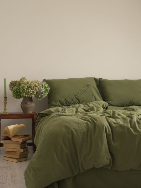 Комплект постільної білизни 160x220 LIMASSO CAPULET OLIVE STANDART оливковий 800373 фото