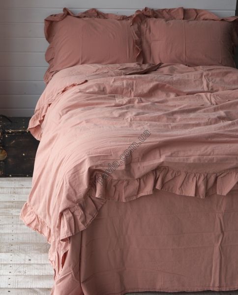 Комплект постільної білизни 200x220 LIMASSO CAMEO BROWN EXCLUSIVE теракотовий 800192 фото