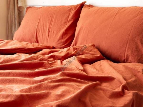 Комплект постільної білизни 200x220 LIMASSO MECCA ORANGE STANDART помаранчевий 800240 фото