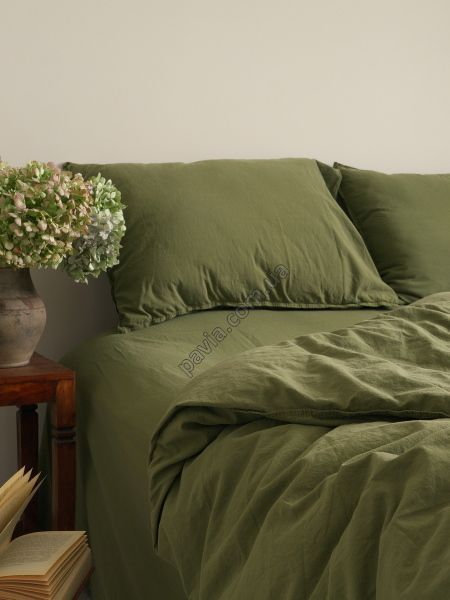 Комплект постільної білизни 200x220 LIMASSO CAPULET OLIVE STANDART оливковий 800374 фото