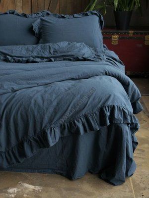 Комплект постільної білизни 200x220 LIMASSO DRESS BLUE EXCLUSIVE синій 800188 фото