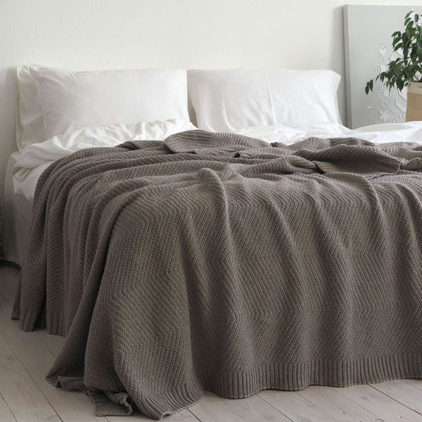 Покривало 150x200 LA MODNO WoolCotton Balance Mink (50% вовна, 50% бавовна) коричневе 200420 фото