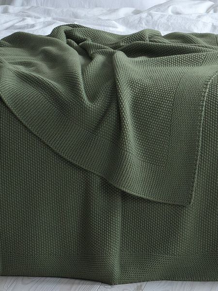 Покривало 220x240 LA MODNO Corn Olive (50% бавовна, 50% акрил) оливкове 200335 фото