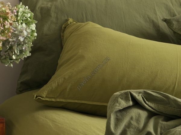 Комплект постільної білизни 200x220 LIMASSO OLIVE STANDART оливковий 800372 фото