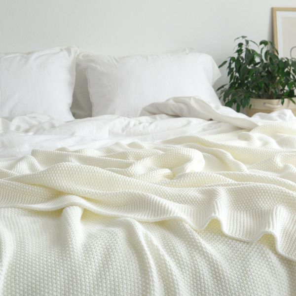 Покривало 170x240 LA MODNO Corn Milk (50% бавовна, 50% акрил) молочне 200349 фото