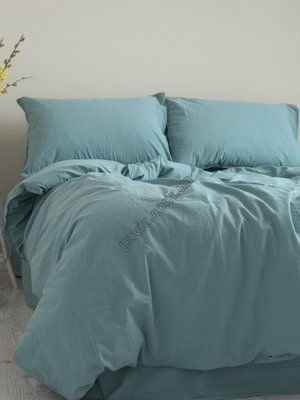 Комплект постільної білизни СІМЕЙНИЙ LIMASSO MINERAL BLUE STANDART 800321 фото
