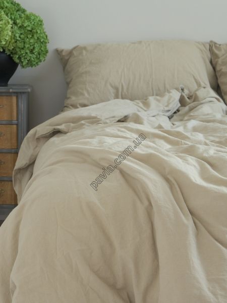 Комплект постільної білизни 200x220 LIMASSO OXFORD TAN STANDART бежевий 800379 фото