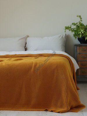 Покривало 220x240 BETIRES BRISTOL MUSTARD (50% бавовна, 50% акрил) гірчичне 700517 фото