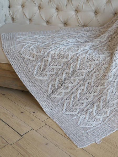 Плед з вовни 130x170 BETIRES HEART BEIGE-ECRU (50% вовна, 50% акрил) 700362 фото