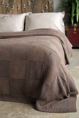 Покривало 220x240 BETIRES ASPEN DARK BROWN (50% бавовна, 50% акрил) коричневе 700351 фото