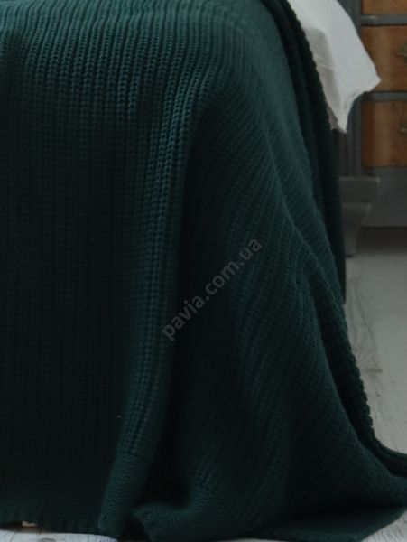 Покривало 220x240 BETIRES BRISTOL DARK GREEN (50% бавовна, 50% акрил) зелене 700516 фото