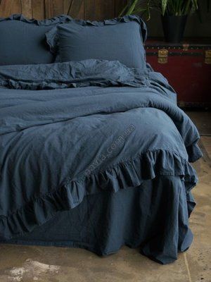 Комплект постільної білизни 160x220 LIMASSO DRESS BLUE EXCLUSIVE синій 800224 фото