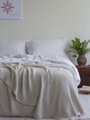 Покривало 220x240 LA MODNO Corn Vanila Cream (50% бавовна, 50% акрил) кремове 200267 фото