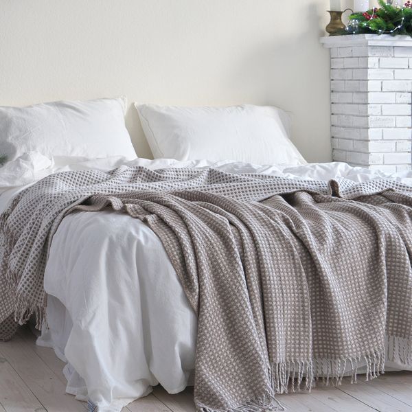 Покривало 200х220 LA MODNO COSY Beige-Ecru бежеве/молочне 200290 фото
